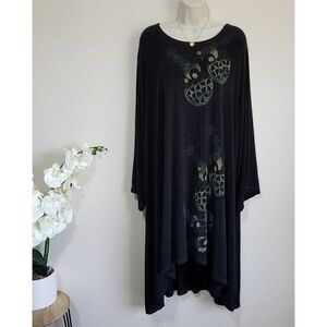 Blue Fish 1996 Printed Long Sleeve Lagenlook Dress